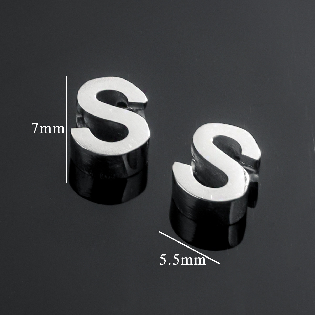 Silver color / 1 Piece Simple Casual Style Letter S Shape Stainless Steel Unisex Pendant Picture19